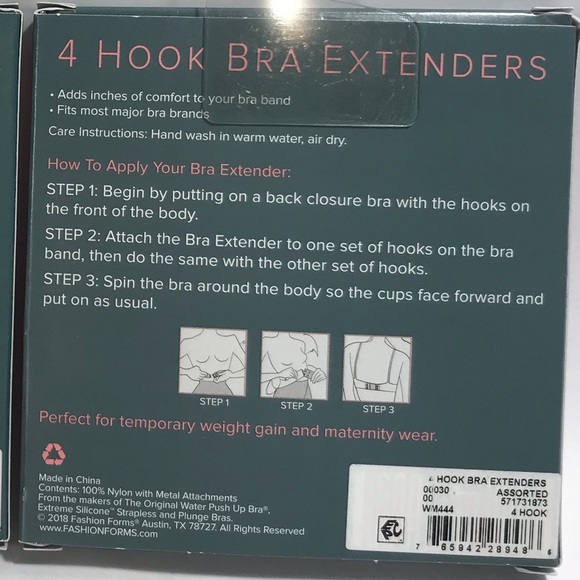Lingerie Solutions 2 Box Bundle of 4 Hook Bra Extenders NWT - Picture 11 of 11